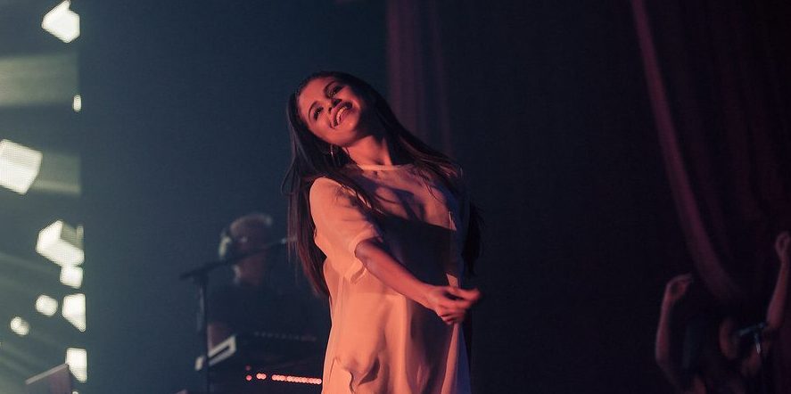 Selena Gomez performing at a live concert