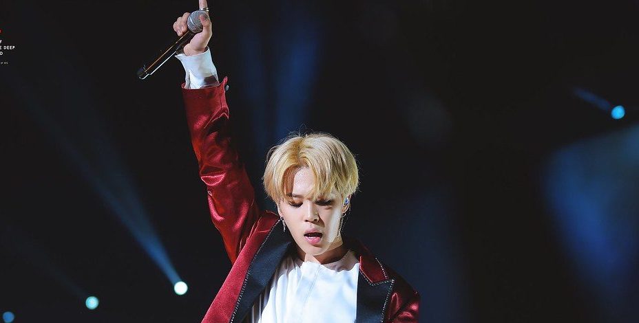 Park Jimin performing at the live concert.