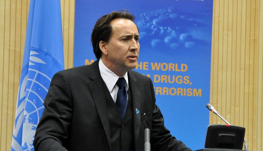Nicolas Cage at a press conferene.
