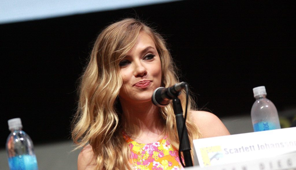 Scarlett Johansson at a press conference.