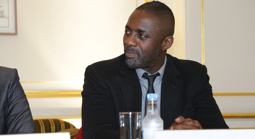 Idris Elba at a press conference.