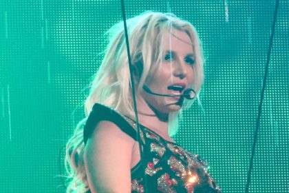 Britney Spears performing live.