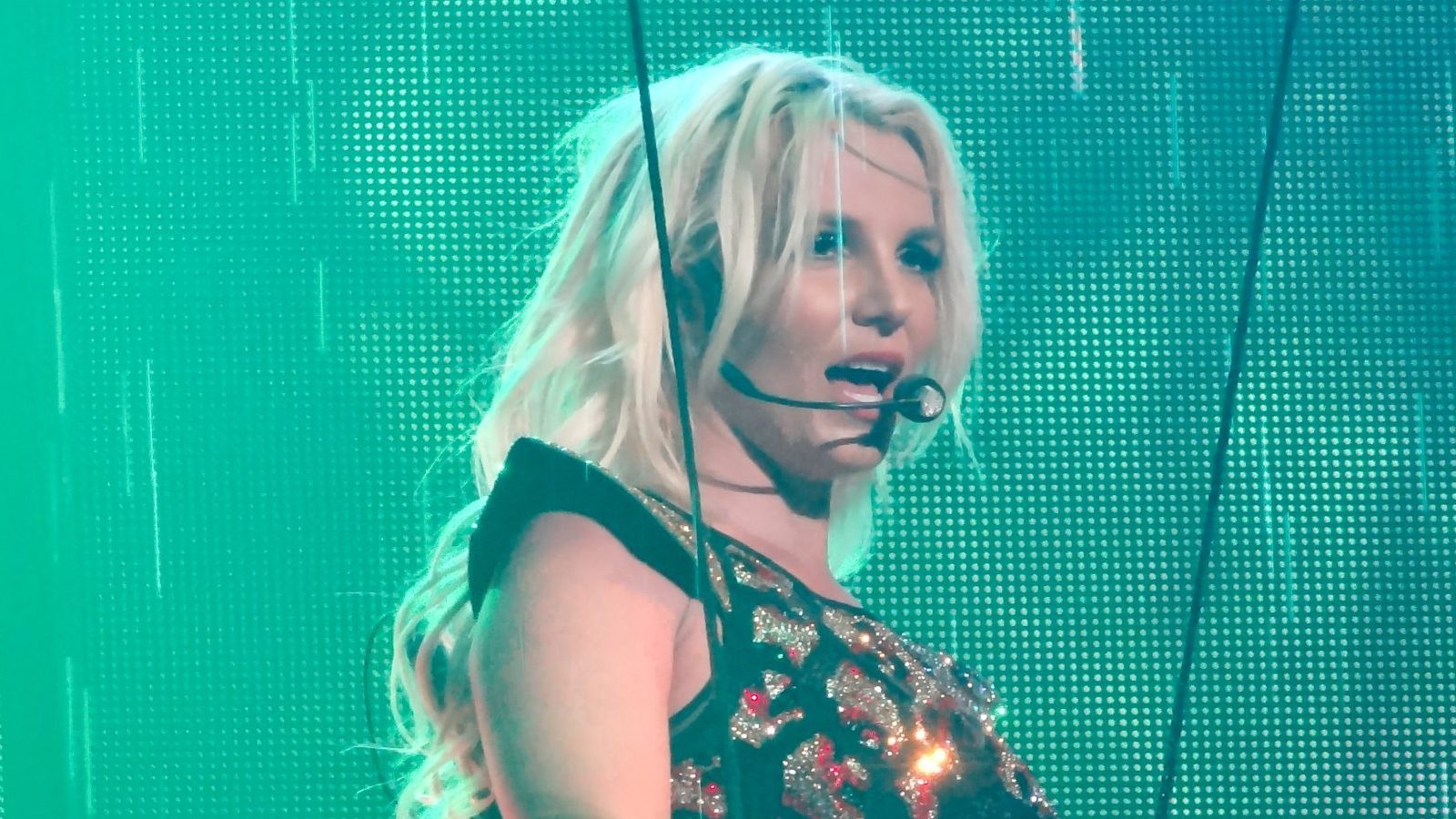 Britney Spears performing live.
