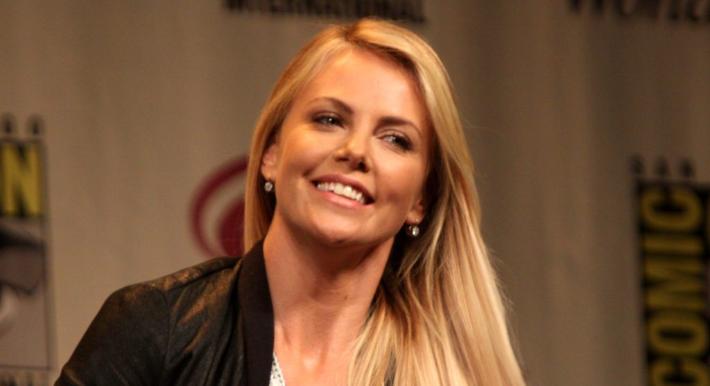 Charlize Theron in a press conference.