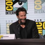 Keanu Reeves at a press conference.