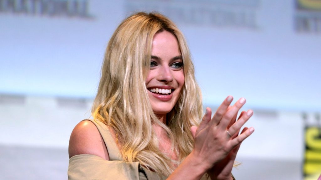 Margot Robbie at the press conference.