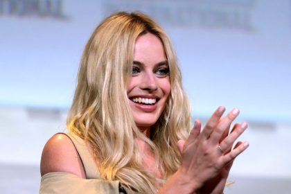Margot Robbie at the press conference.