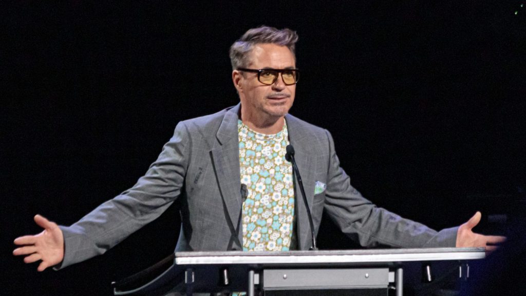 Robert Downey Jr. at the award ceremony.