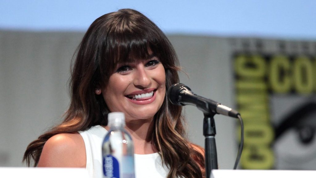 Lea Michele at the press conference.