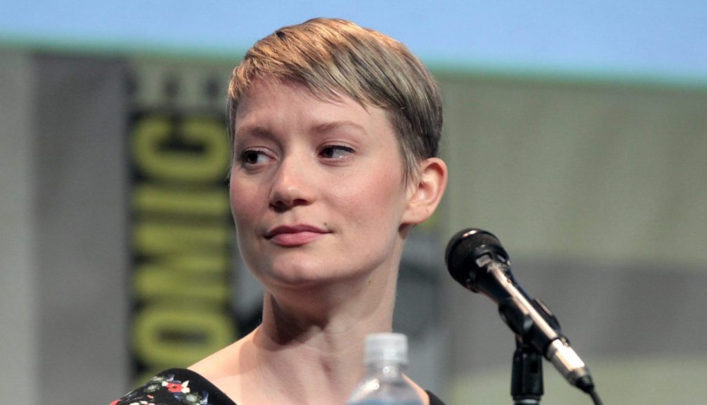 Mia Wasikowska at the press conference.