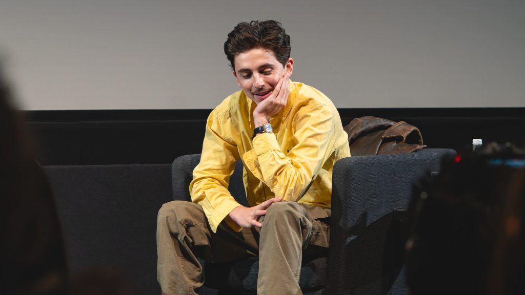 Timothee Chalamet at a press conference.
