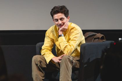 Timothee Chalamet at a press conference.