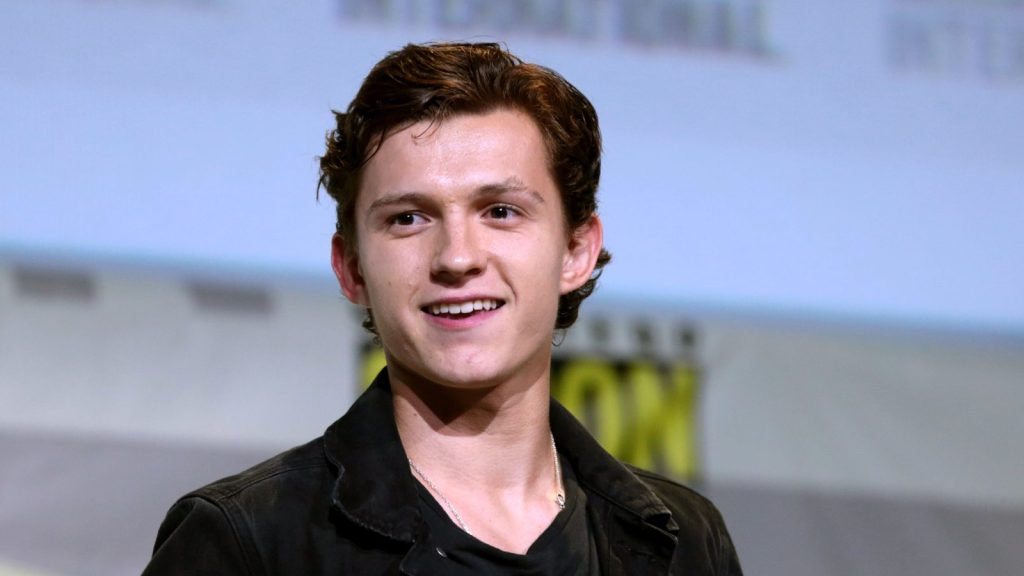 Tom Holland at the press conference.