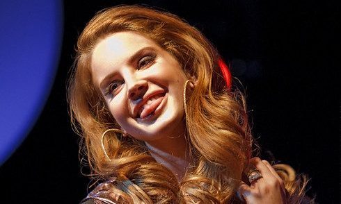 Lana Del Rey at a live concert.
