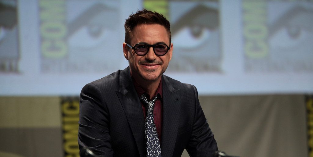 Robert Downey Jr. at a press conference.