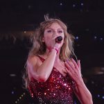 Taylor Swift performing live.