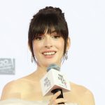 Anne Hathaway at the press conference.
