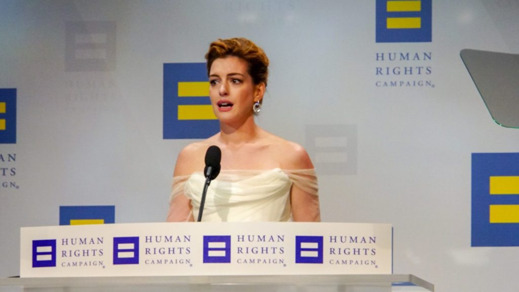 Anne Hathaway at the Human Rights Campaign.