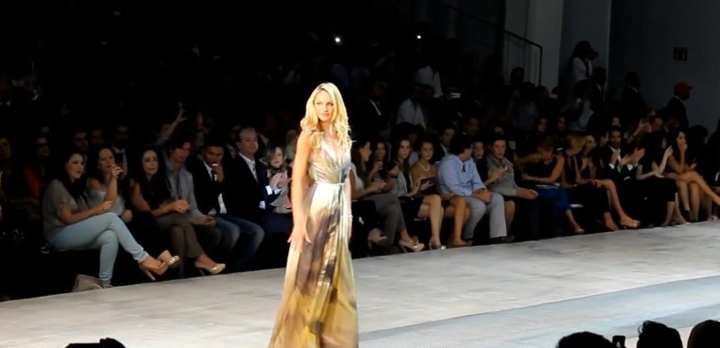 Candice Swanepoel on the runway.