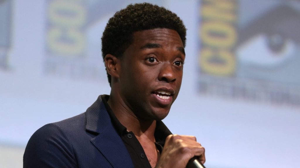 Chadwick Boseman at the press conference.