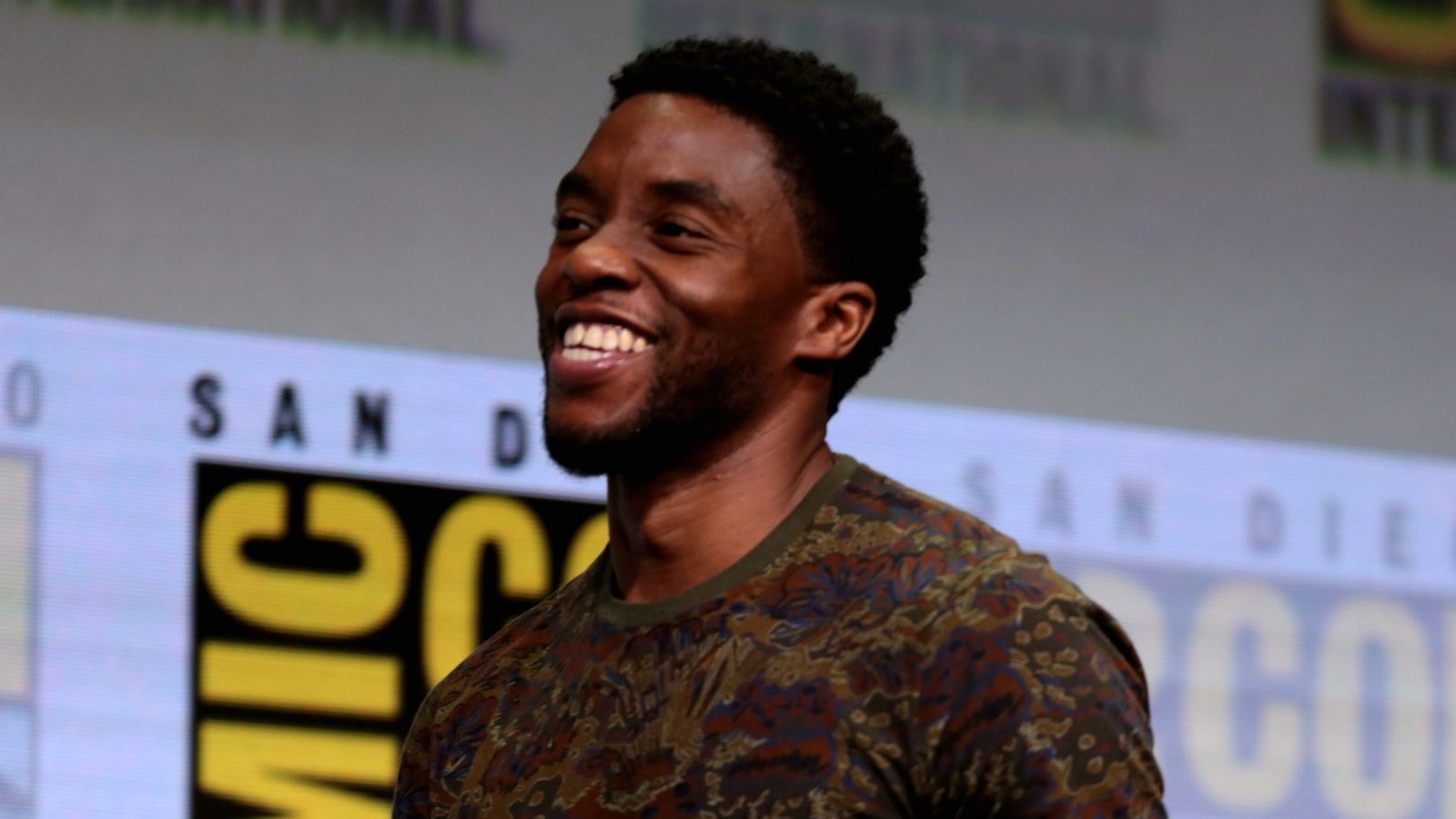 Chadwick Boseman at the press conference.