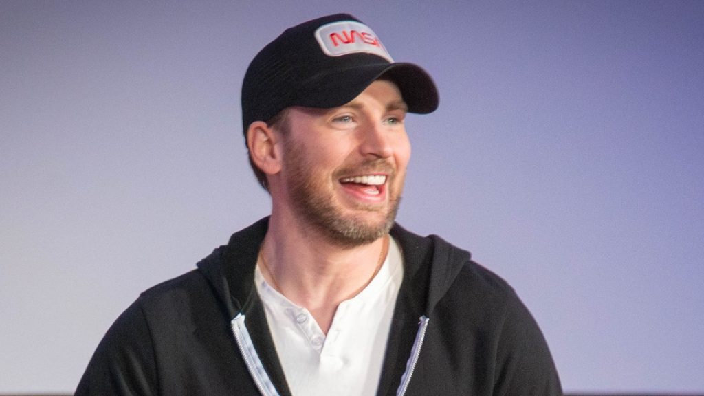 Chris Evans at the press conference.