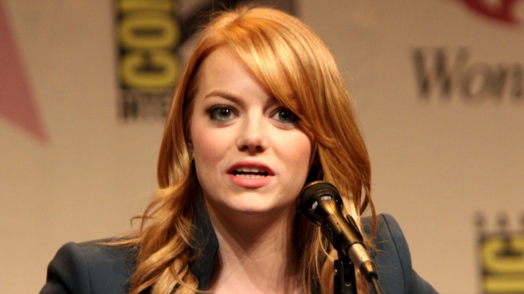 Emma Stone at the press conference.