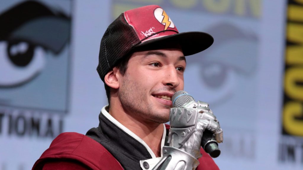 Ezra Miller at the press conference.