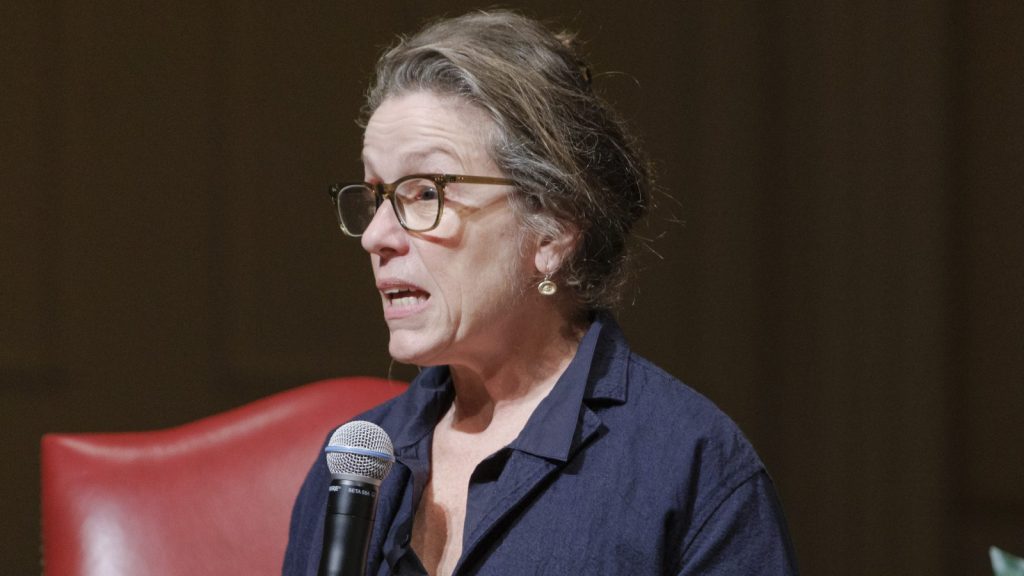 Frances McDormand at the press conference.
