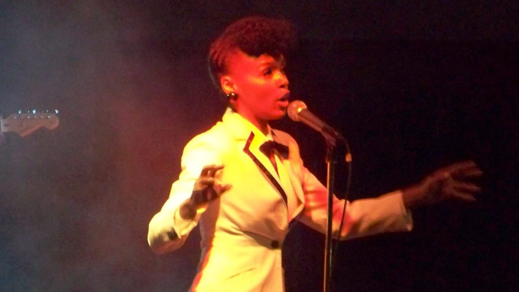 Janelle Monae performing live.