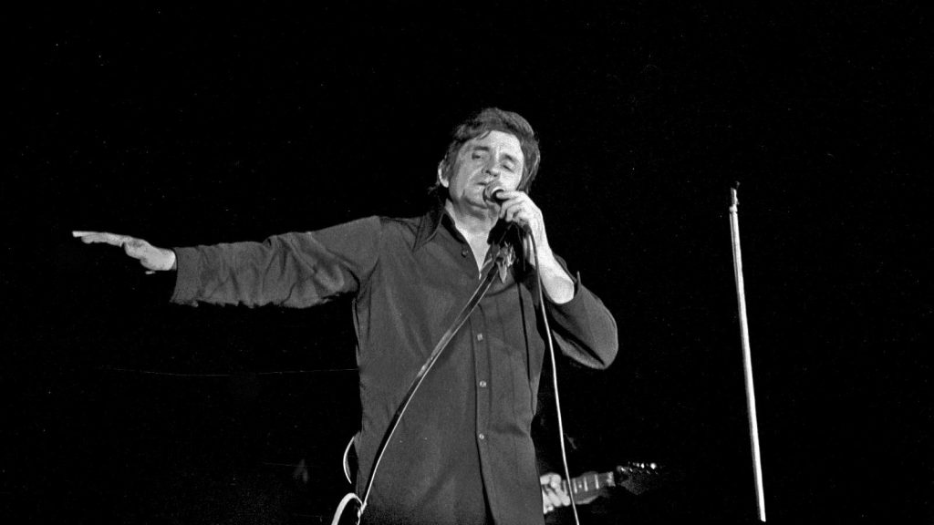 Johnny Cash performing live.