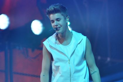 Justin Bieber performing live.