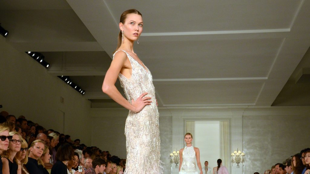 Karlie Kloss on the runway.
