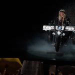 Lady Gaga performing live.