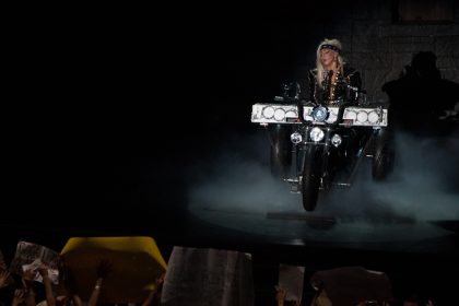 Lady Gaga performing live.