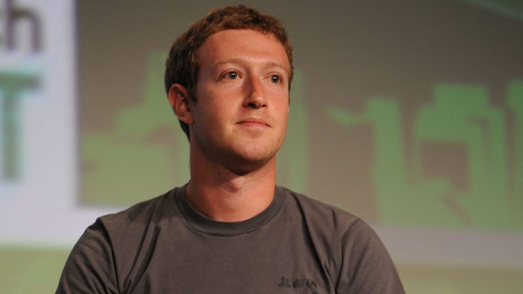 Mark Zuckerberg at the press conference.