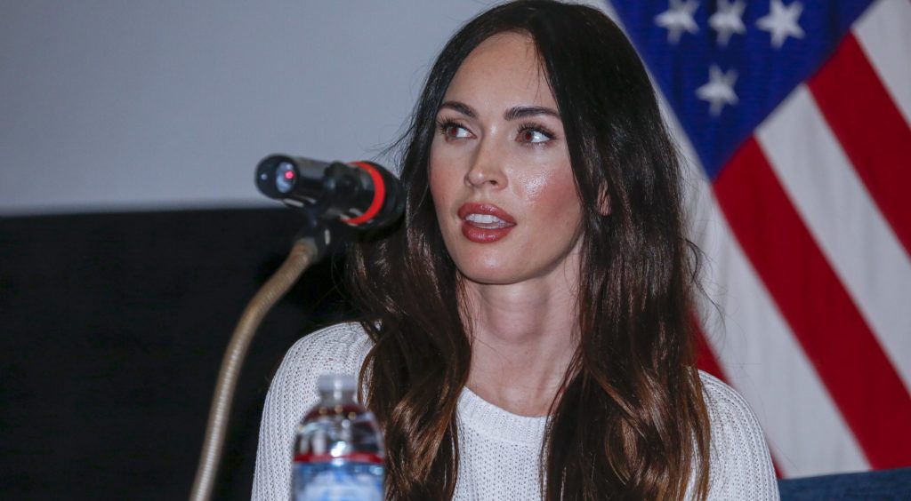 Megan Fox at the press conference.