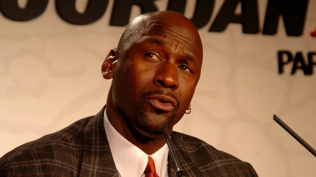 Michael Jordan at the press conference.