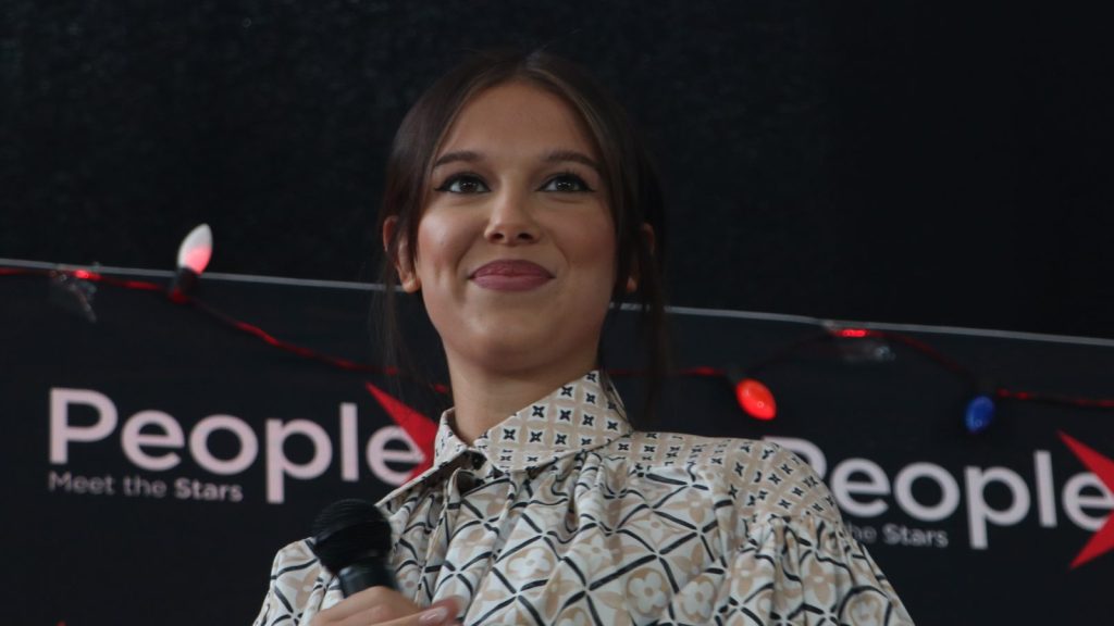 Millie Bobby Brown at the press conference.