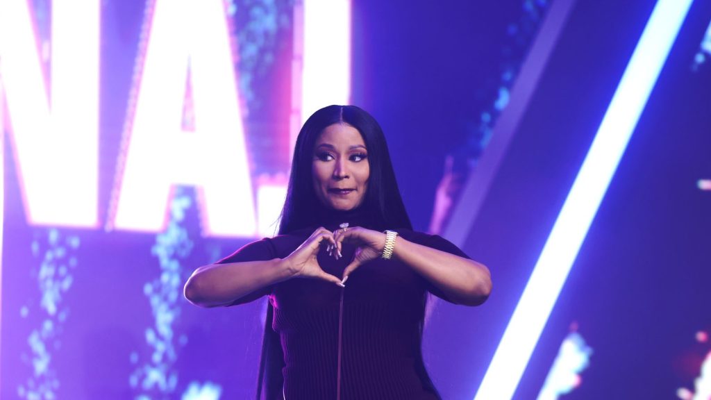 Nicki Minaj at the 2025 AmericaFest at the Phoenix Convention Center.