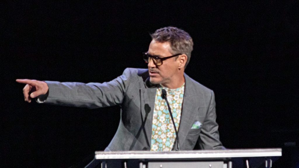 Robert Downey Jr. at the award ceremony.