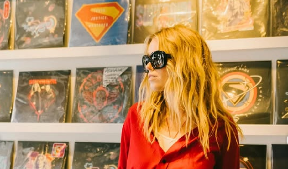 Milly Alcock at the bookstore.