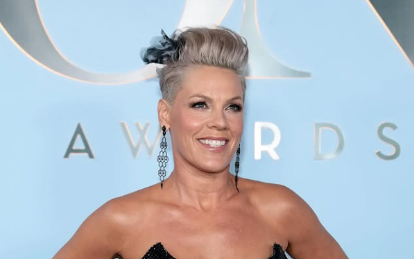 Pink at an event.