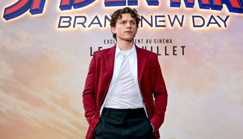 Tom Holland at the Spider-Man movie premiere.