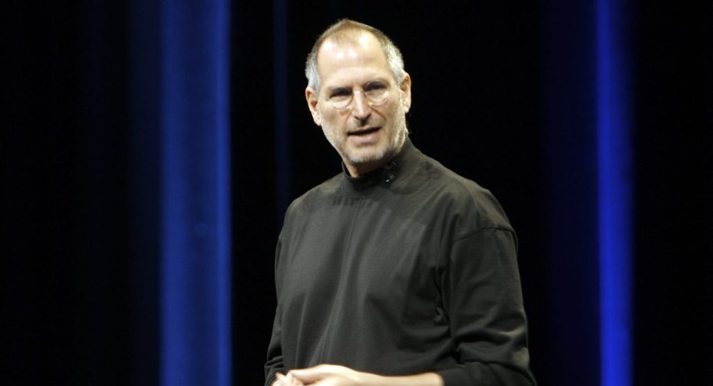 Steve Jobs at the press conference.