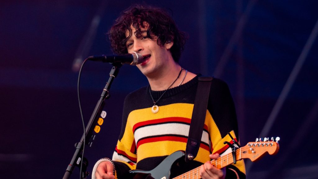 Matty Healy performing live.