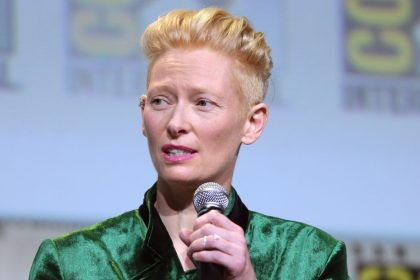 Tilda Swinton at the press conference.