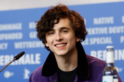 Timothée Chalamet at the press conference.