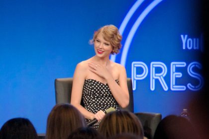 Taylor Swift at the press conference.