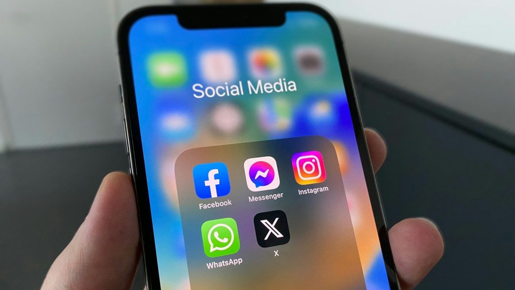Smartphone displaying social media apps.